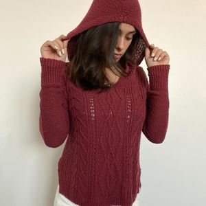 Knit red hoodie